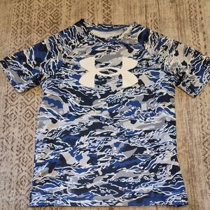 Under Armour Navy and Gray Camo Tee Sz Small